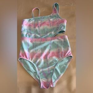 Wonder Nation Pastel Tie Dye Swimsuit One Piece Cut‎ Out